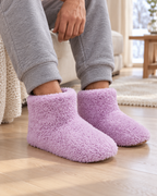 Chaussons chauffants d'intérieur — porté en situation