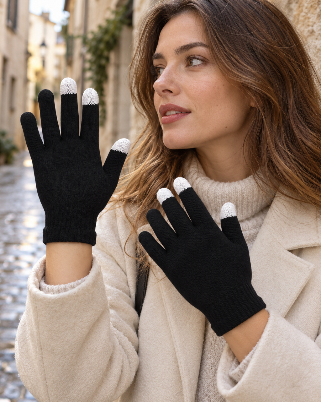 Sous gants chauffants électriques thermiques USB — porté en situation