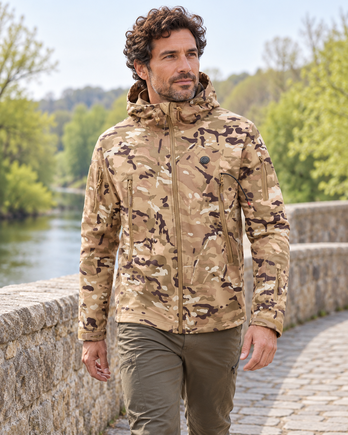 Blouson chauffante de chasse pour homme — porté en situation