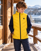 Veste chauffante ski enfant — porté en situation