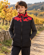 Gilet Chauffant Enfant Camouflage Rouge — porté en situation