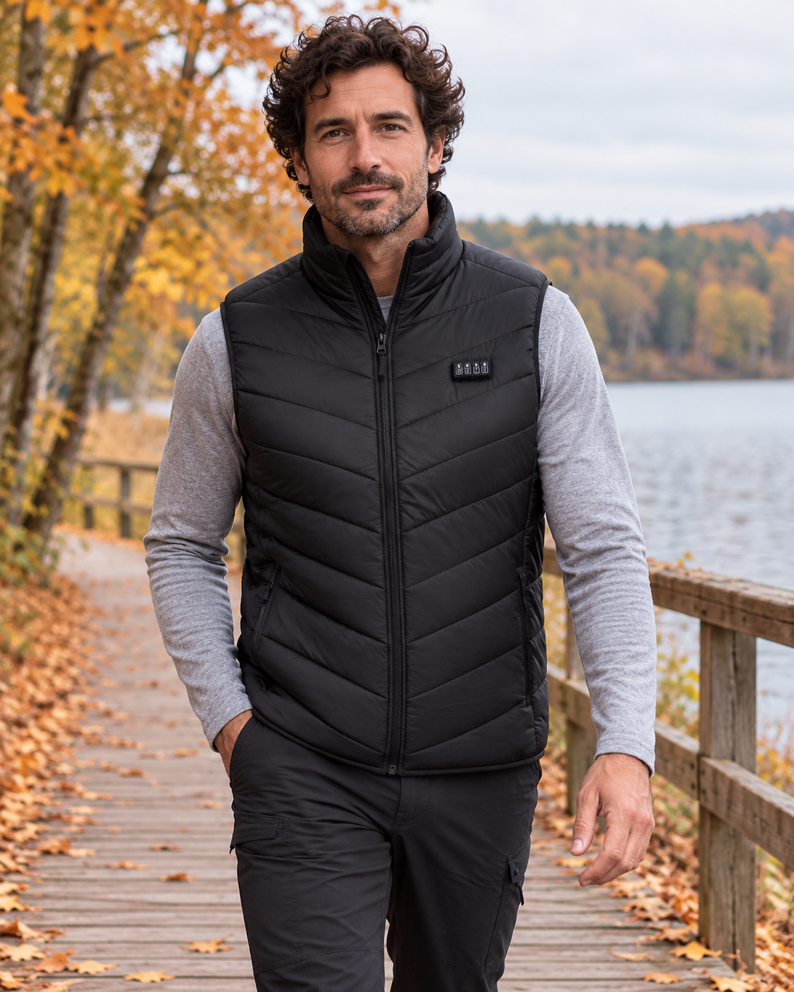Veste chauffante 17 zones de chauffage — porté en situation