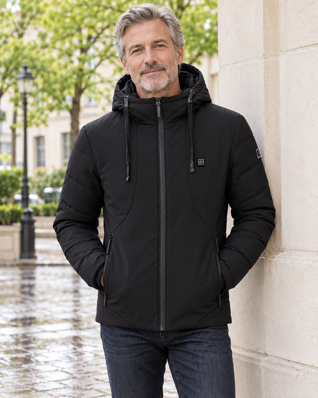 blouson de moto chauffant — porté en situation