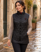 Veste chauffante noire pour femme 9 zones — porté en situation