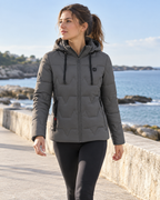 Veste chauffante rechargeable — porté en situation