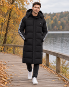 Manteau chauffant électrique — porté en situation