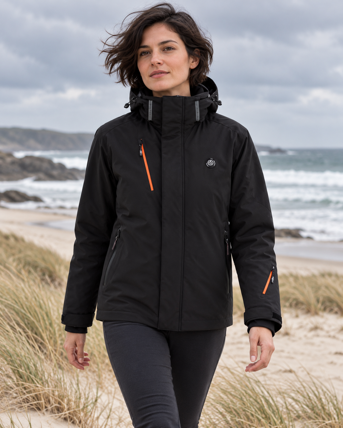 Blouson chauffant USB — porté en situation