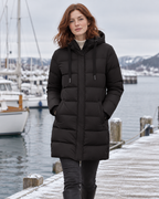 Veste chauffante longue Noire — porté en situation