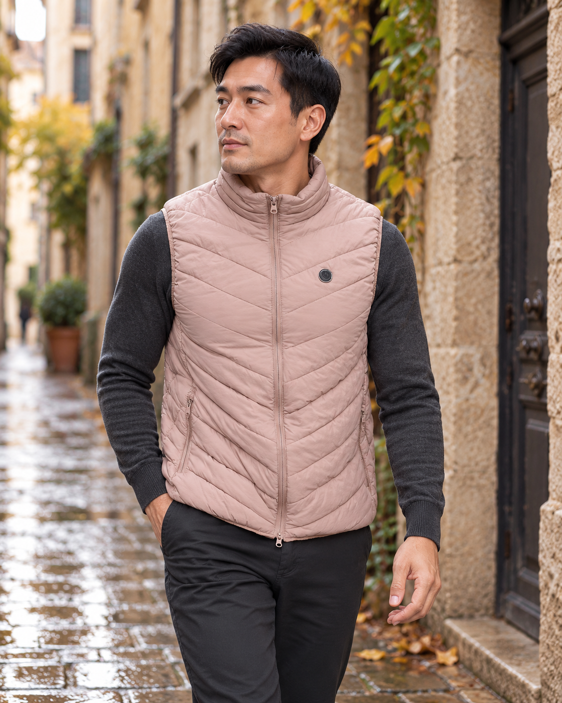 Doudoune chauffante pour homme — porté en situation