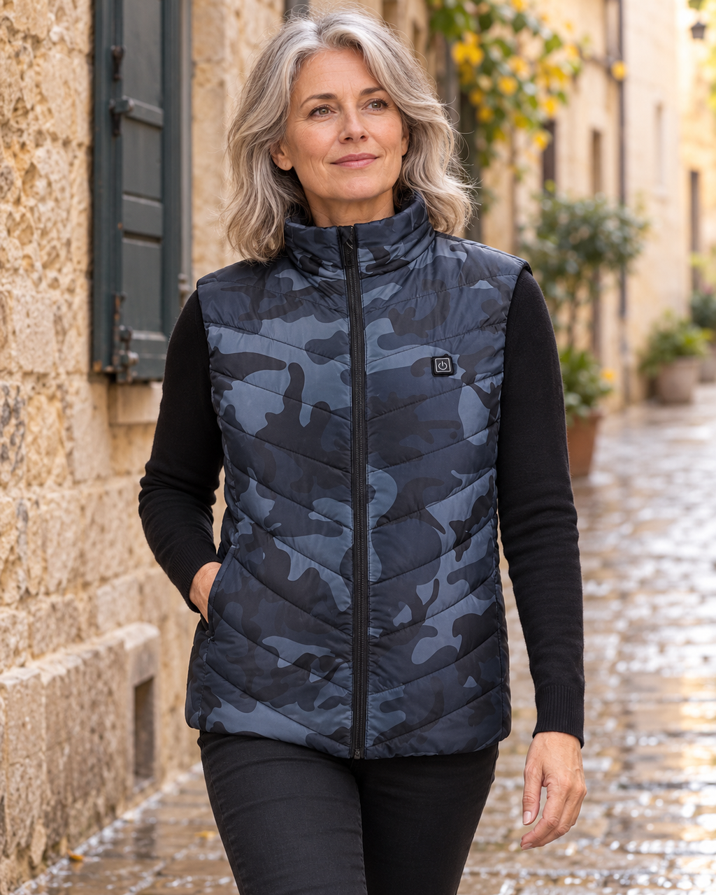 Veste chauffante 4XL — porté en situation