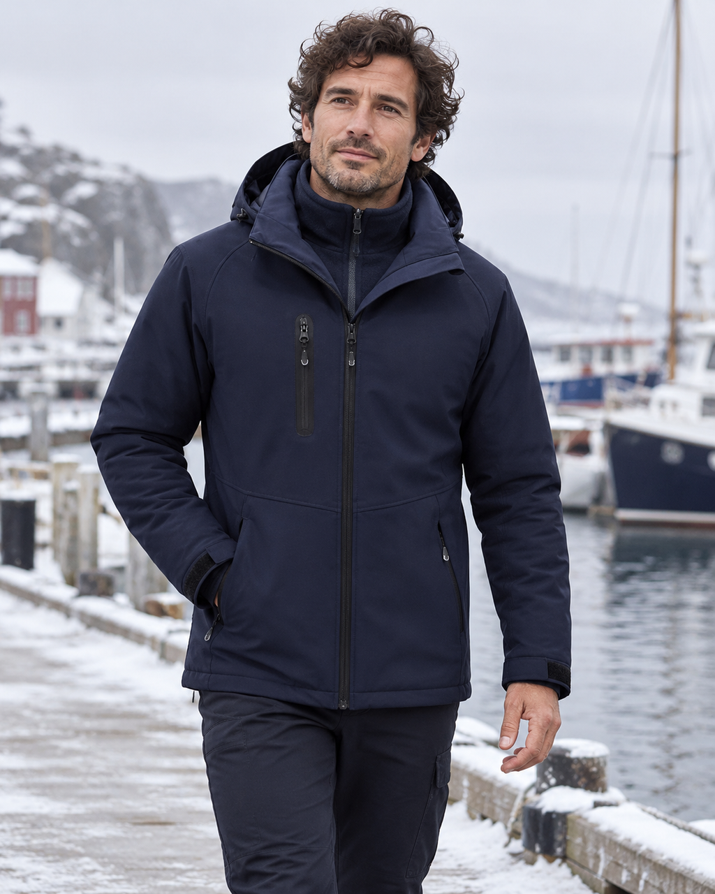 Veste de chantier chauffante homme — porté en situation