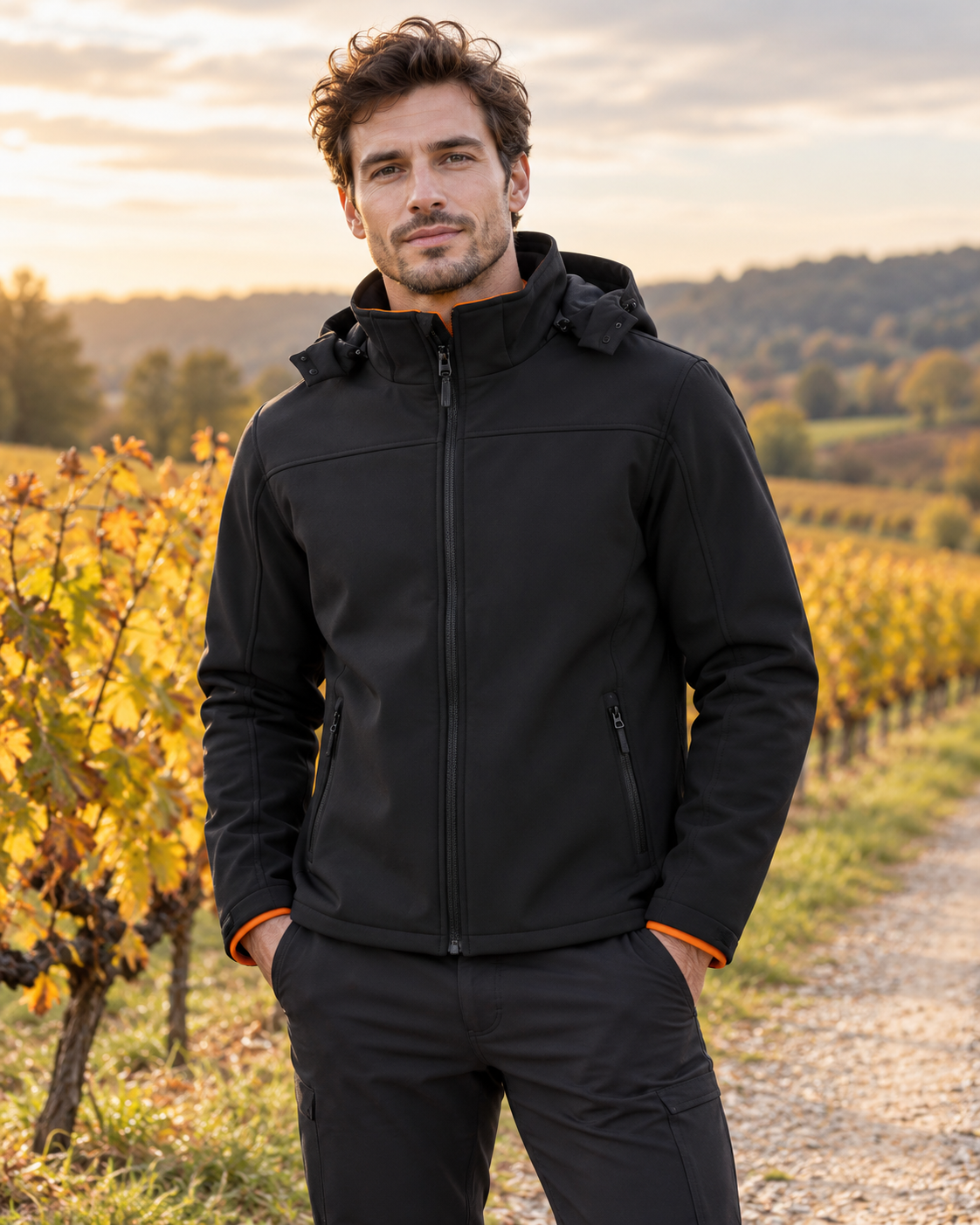 Survêtement veste chauffante — porté en situation