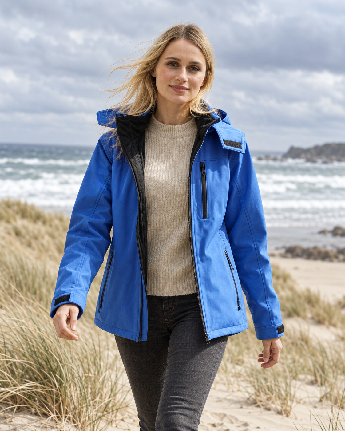 Parka chauffante femme — porté en situation