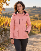 Veste chauffante femme motoneige — porté en situation