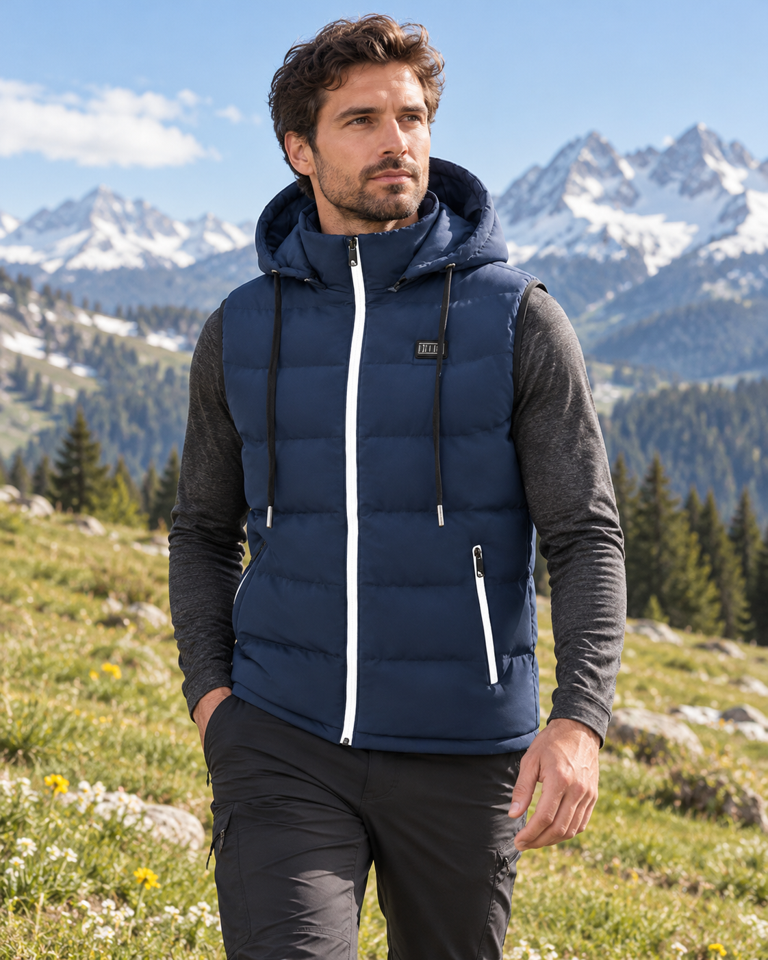 Veste chauffante 3XL — porté en situation