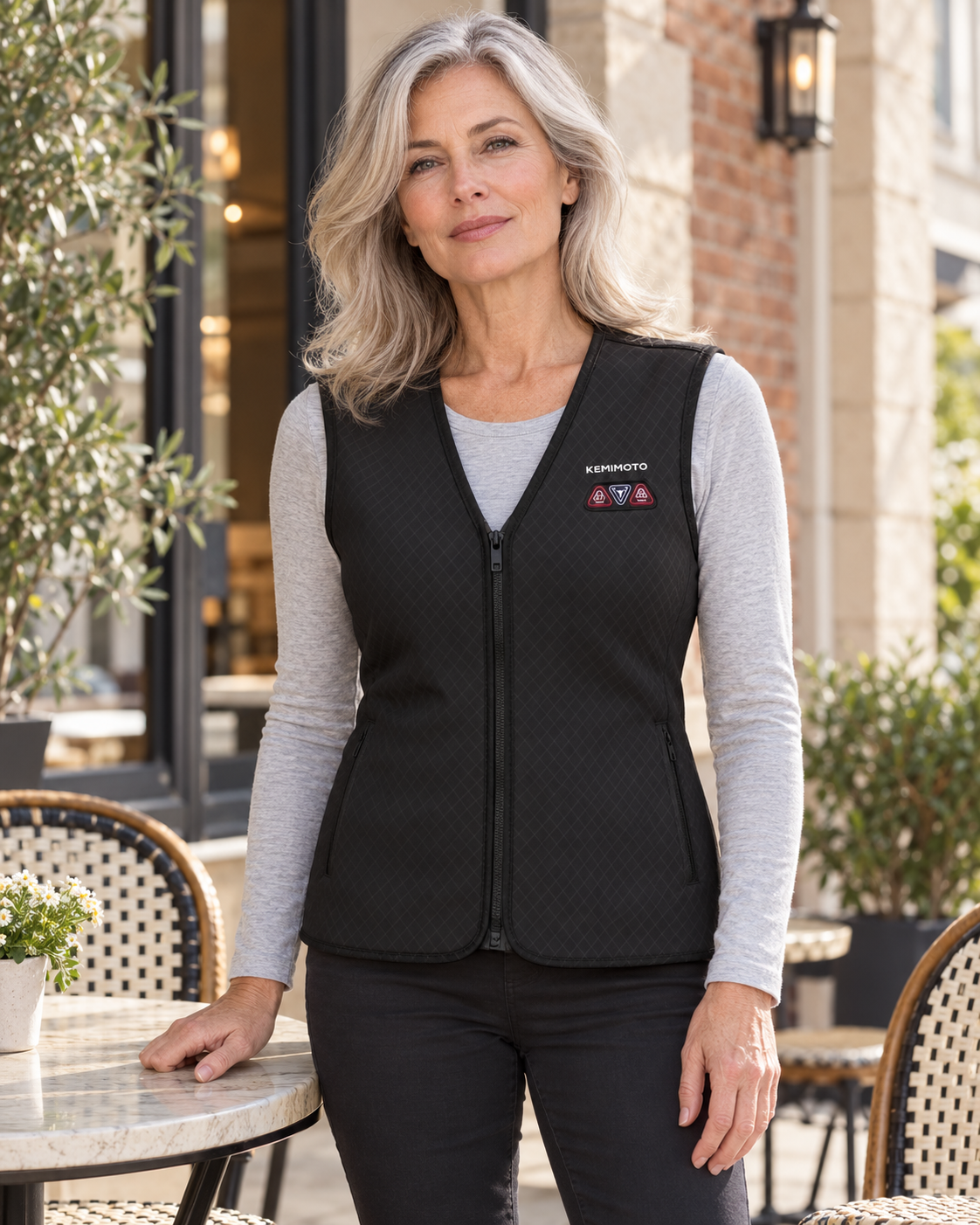 Veste chauffante pour femme — porté en situation