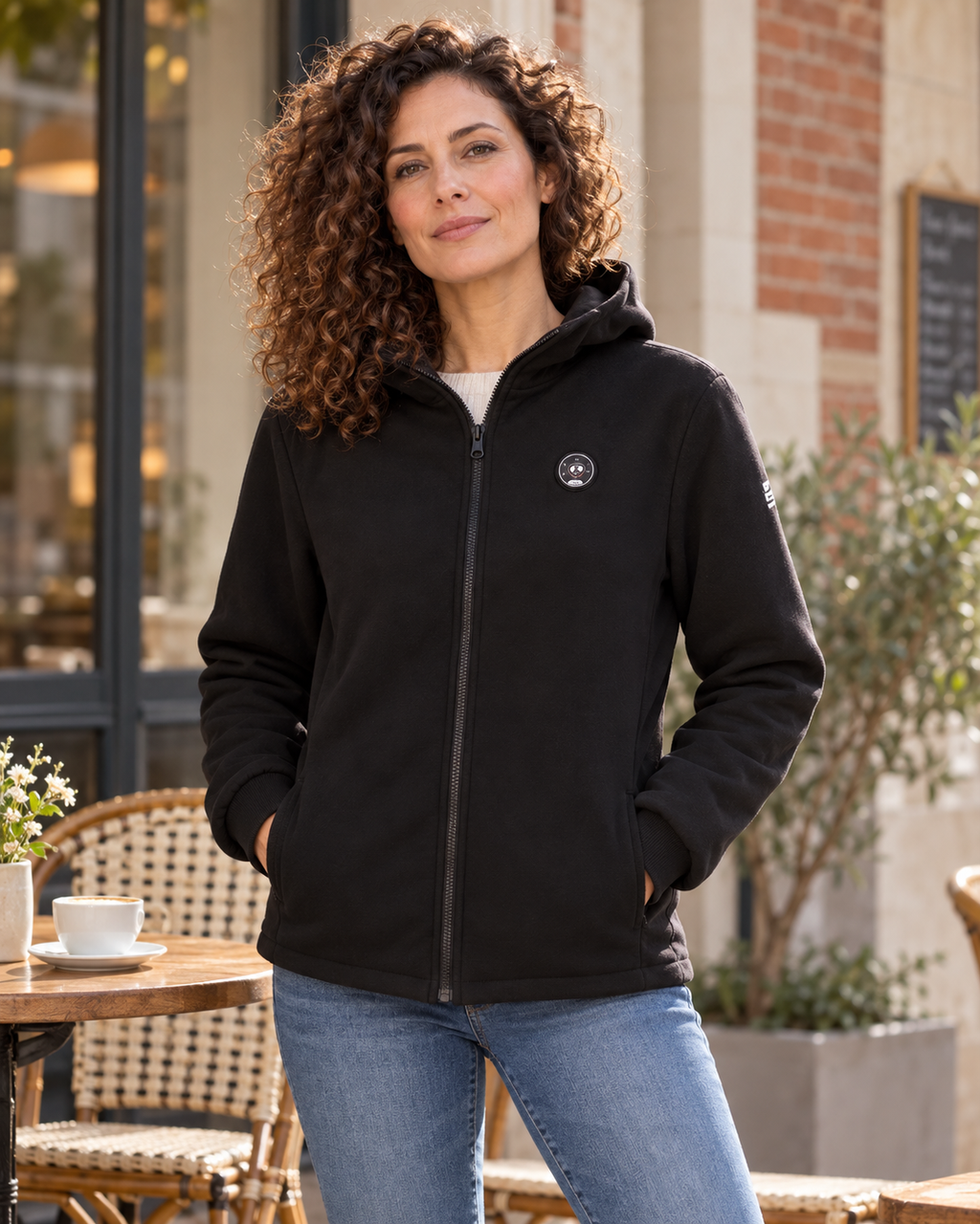 Veste chauffante avec batterie — porté en situation