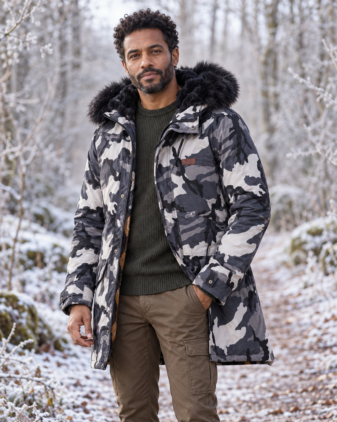 Veste chauffante homme chasse — porté en situation