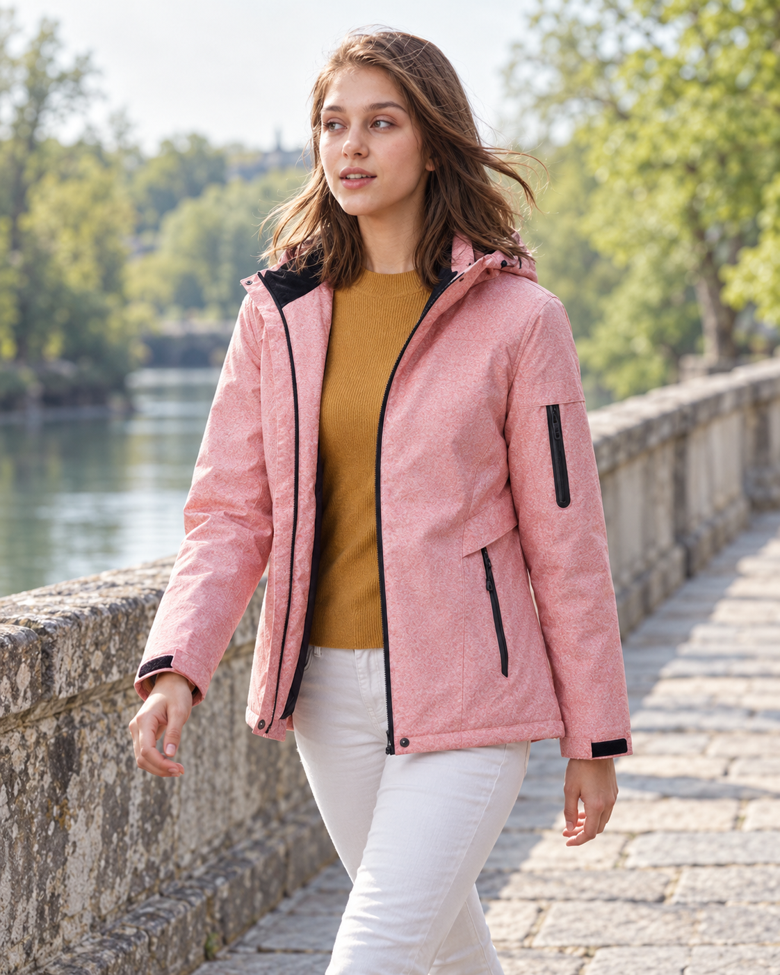 Veste chauffante avec manche — porté en situation