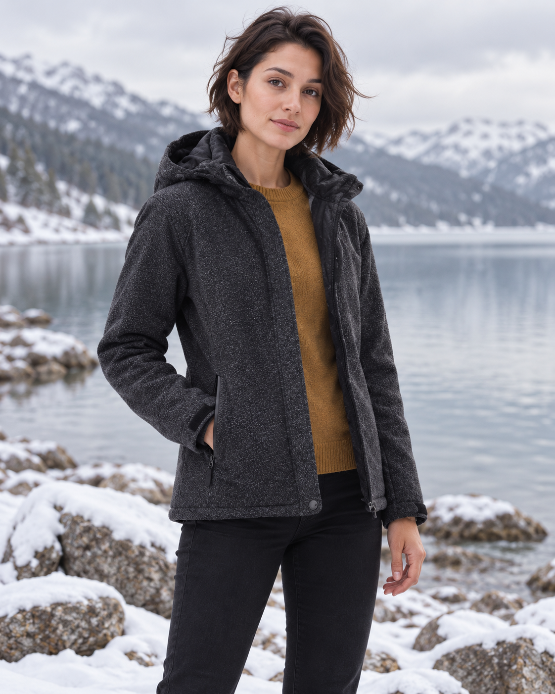 Veste chauffante pour moto femme — porté en situation
