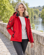 Veste chauffante femme moto — porté en situation