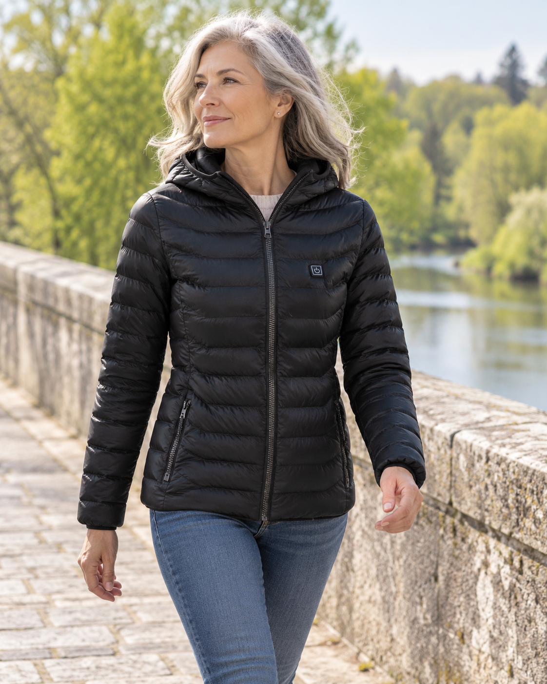 Veste d'hiver chauffante — porté en situation