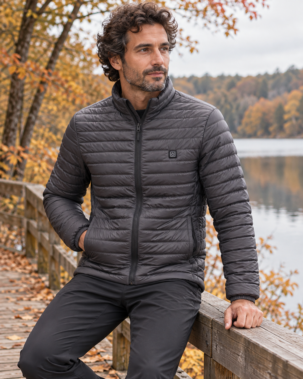 Veste chauffante USB — porté en situation