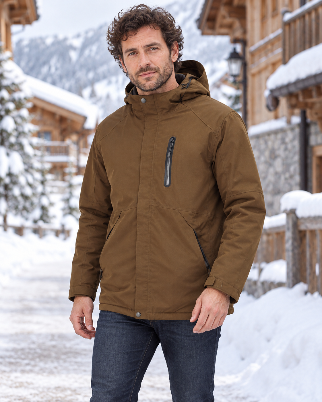 Veste chauffante randonnée — porté en situation