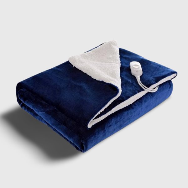 Couverture chauffante bleue