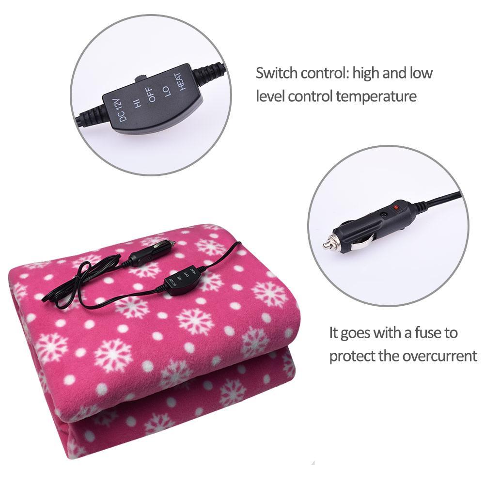 Couverture chauffante rose en 12V