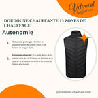 Doudoune chauffante 13 zones de chauffage