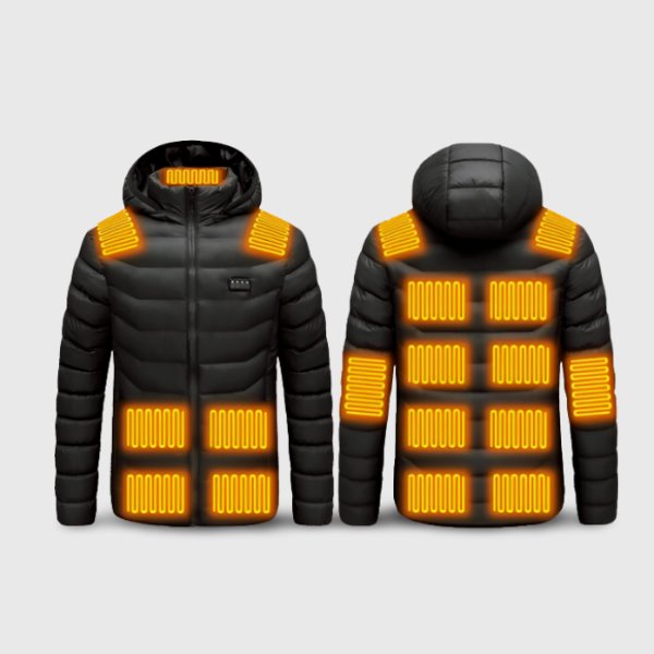 Doudoune chauffante avec 17 zones de chauffage