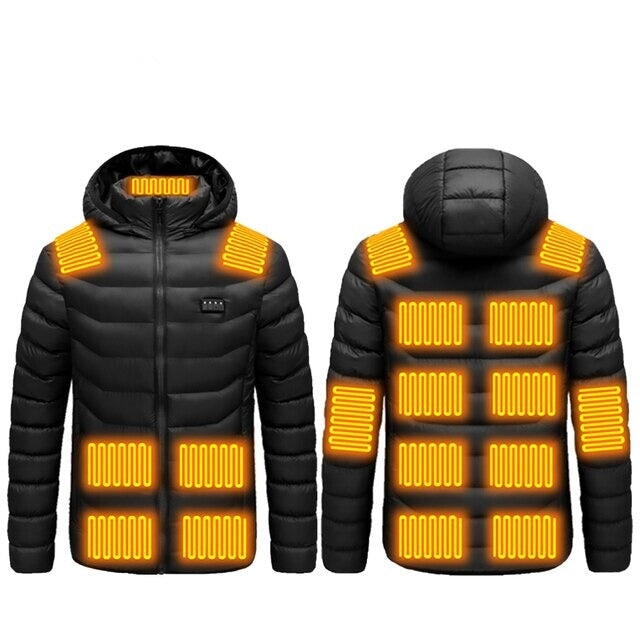 Doudoune chauffante avec 17 zones de chauffage Boutique N°1 de vêtement chauffant Noire M 