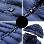Doudoune chauffante bleue en polaire