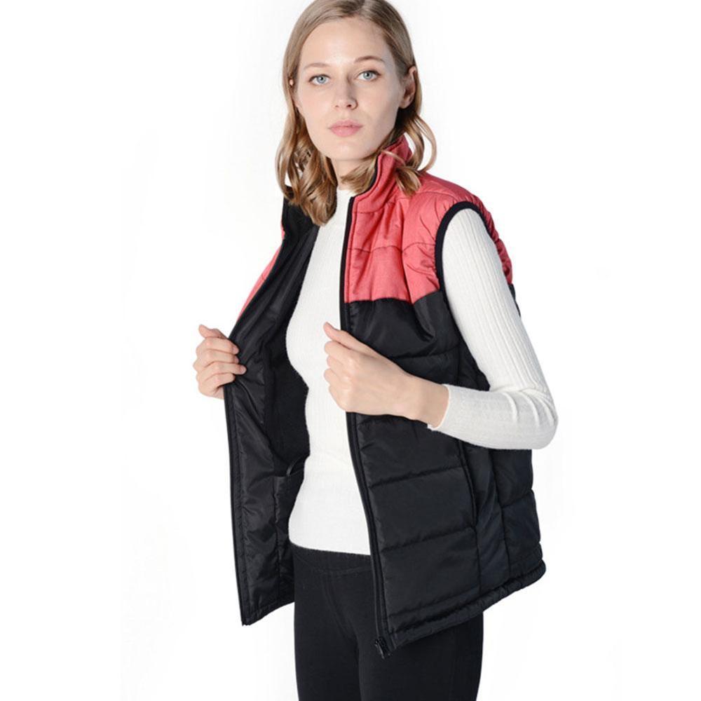 Doudoune chauffante électrique femme rouge
