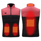 Doudoune chauffante électrique femme rouge