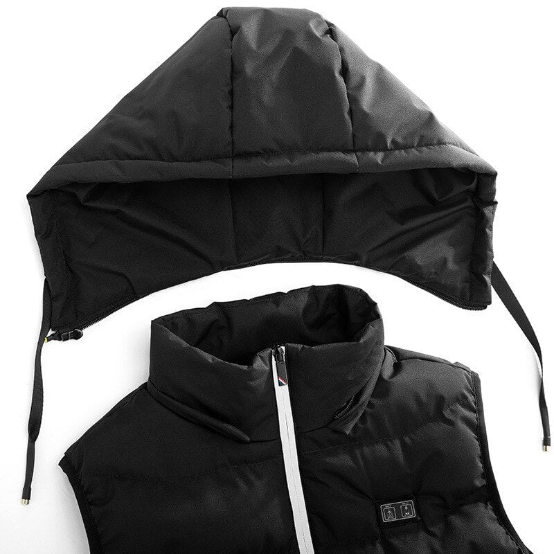 Doudoune chauffante hiver grise