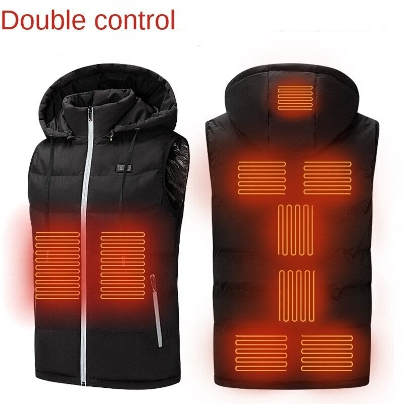 Doudoune chauffante hiver grise
