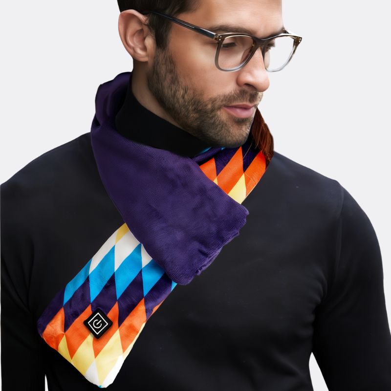 Écharpe chauffante à motif mosaïque multicolore