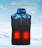 Gilet Chauffant Enfant Camouflage Bleue