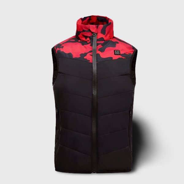 Gilet Chauffant Enfant Camouflage Rouge