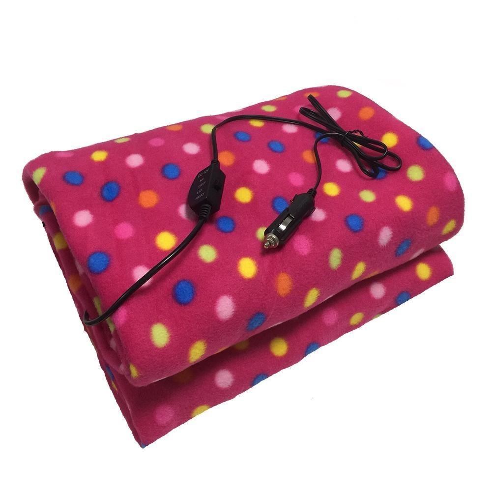 Plaid voiture couverture chauffante Vêtement-chauffant.com 155*100 Rose 