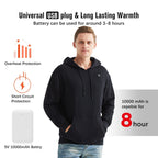 Sweat à capuche chauffant USB pour hommes et femmes gris