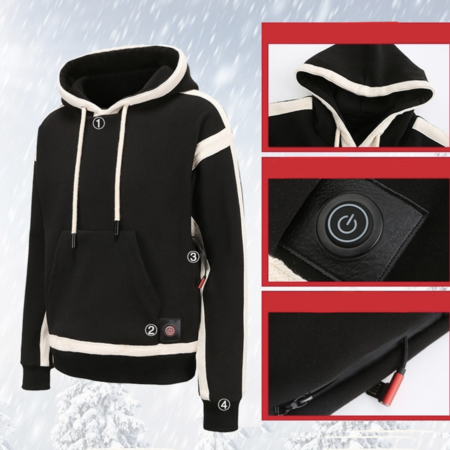 Sweat à capuche chauffants USB pour homme