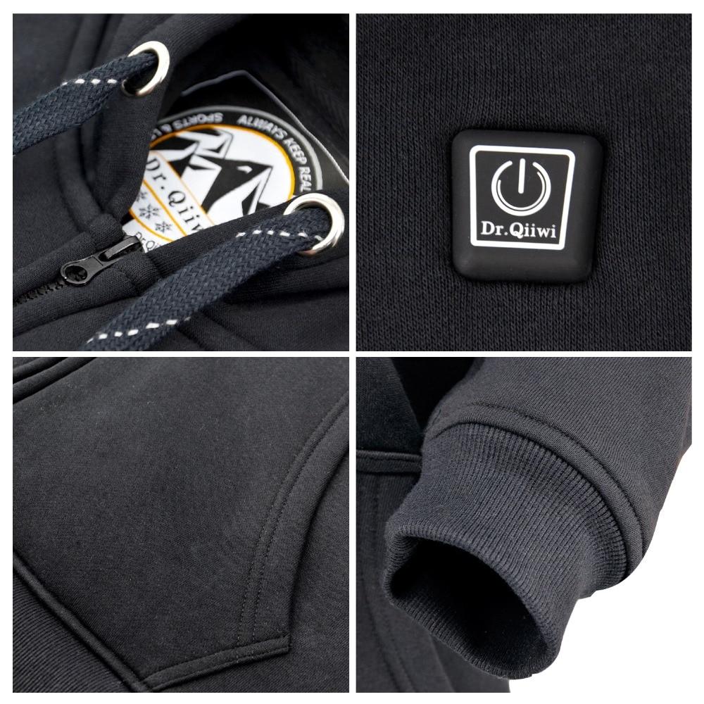 Veste à capuche chauffante noire