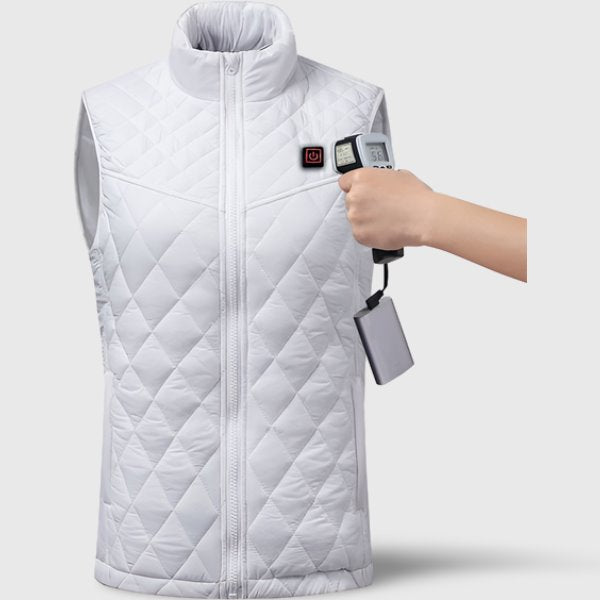 Veste chauffante blanche 5 zones pour femme