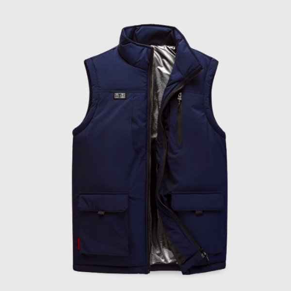 Veste chauffante bleue à 11 zones de chauffe