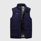Veste chauffante bleue à 11 zones de chauffe