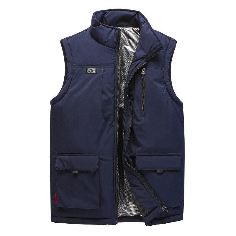 Veste chauffante bleue à 11 zones de chauffe