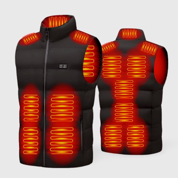 Veste chauffante électrique à manche courte noire